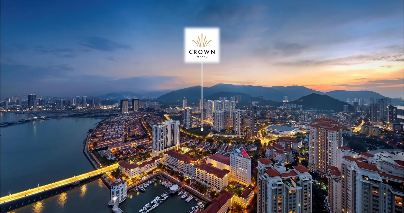 Crown Penang serviced apartment tower, Tanjung Tokong — G'Vinton vs Crown Penang short-term rental comparison 2026 | Penang Property by Zac Ong