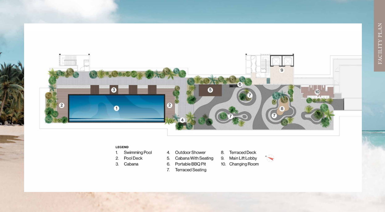 Merissa Residences @ Tropicana Cenang Type Facilities — Pool deck & facilities plan